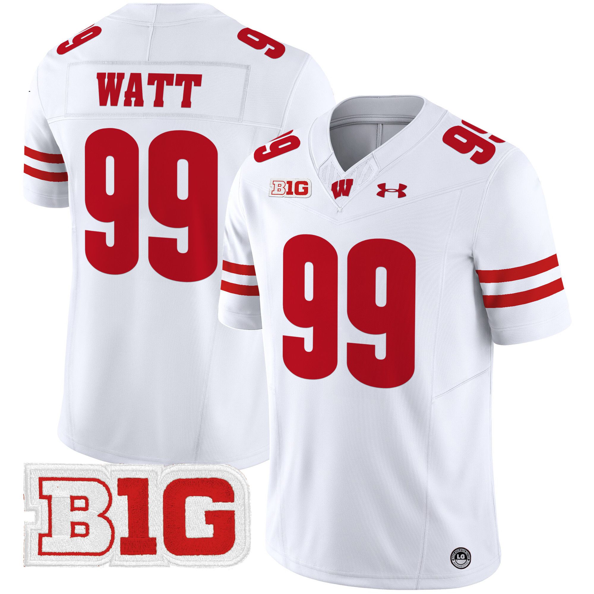 Men Wisconsin Badgers #99 Watt White 2024 Vapor Limited NCAA Jersey->ncaa teams->NCAA Jersey